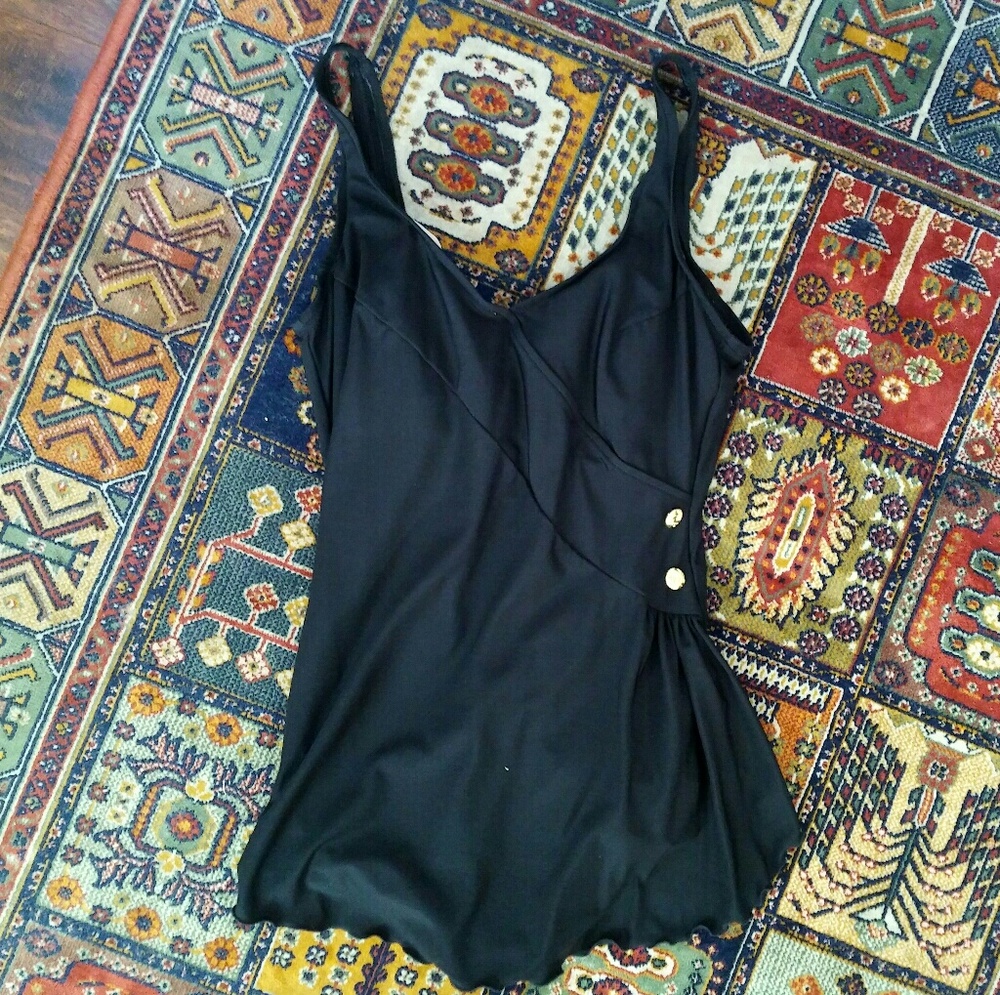 Vintage Black One Piece Swimsuit